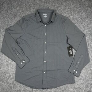 Rhone Men's NWT Gray Blue Mini Check Commuter Dress Shirt Italian Slim Fit XL